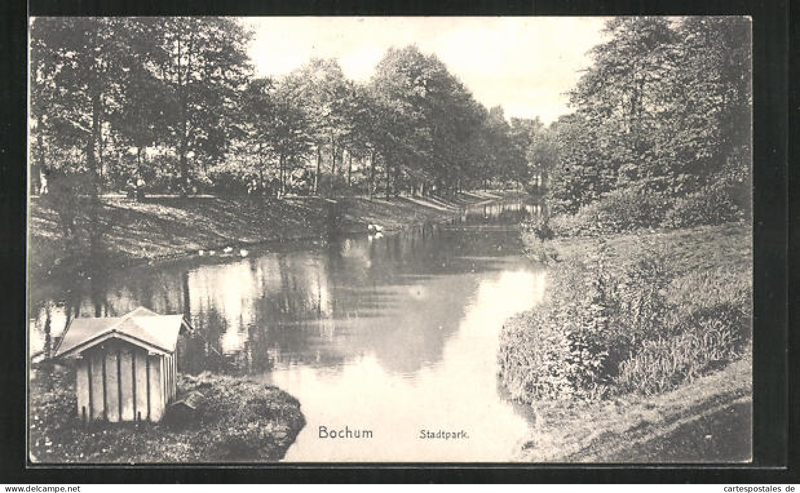 AK Bochum I. W., Uferanlagen Im Stadtpark  - Bochum
