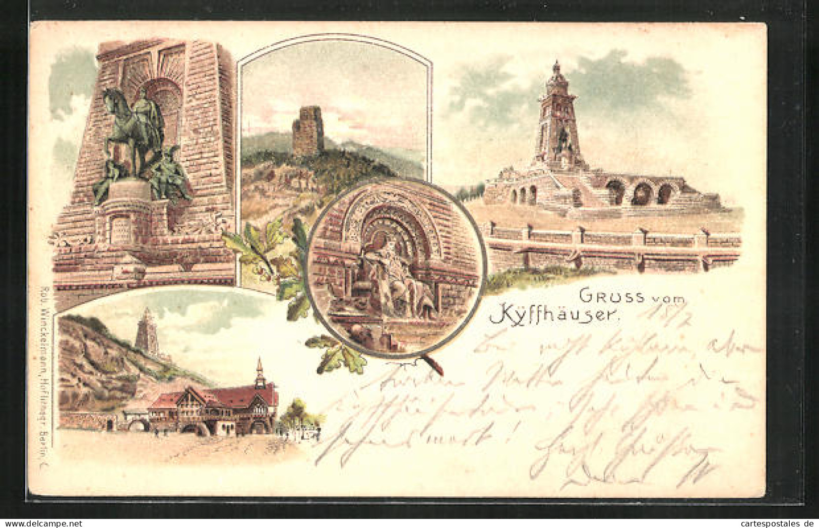 Lithographie Kyffhäuser, Mehrfachansichten Vom Kaiser Wilhelm-Denkmal  - Kyffhäuser