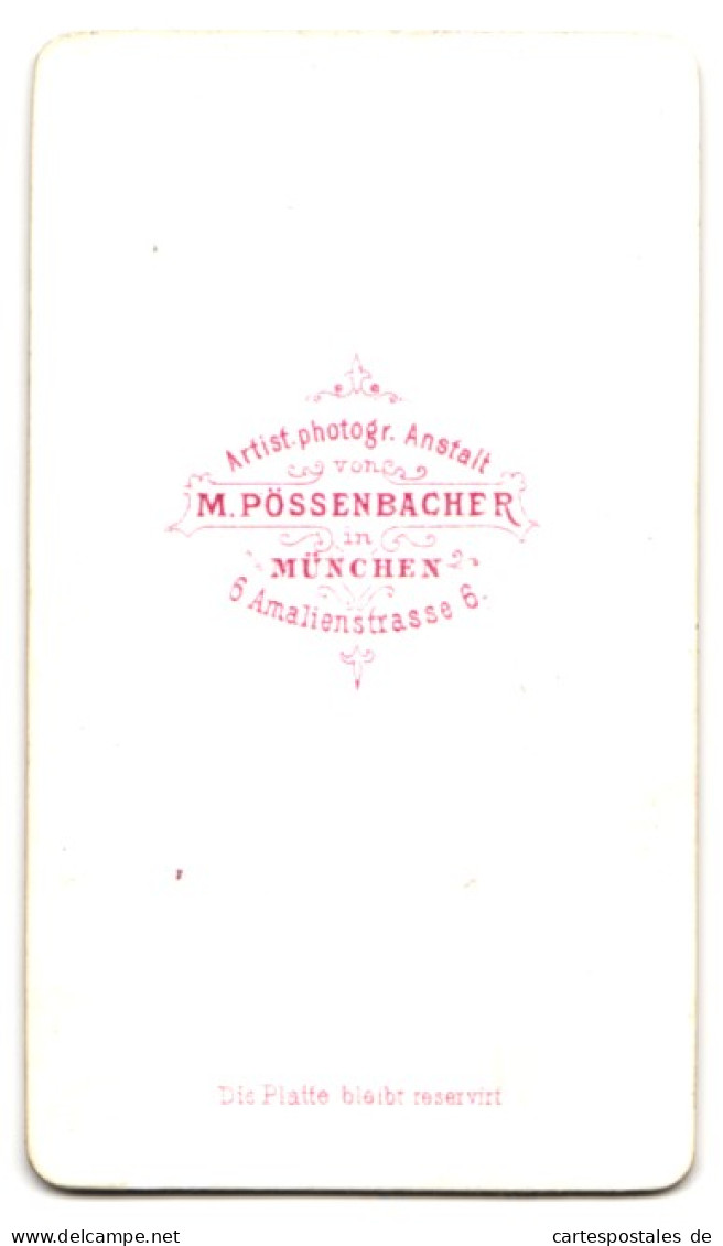 Fotografie M. Pössenbacher, München, Amalienstr. 6, Portrait Junge Frau Im Biedermeierkleid Mit Halskette  - Personnes Anonymes