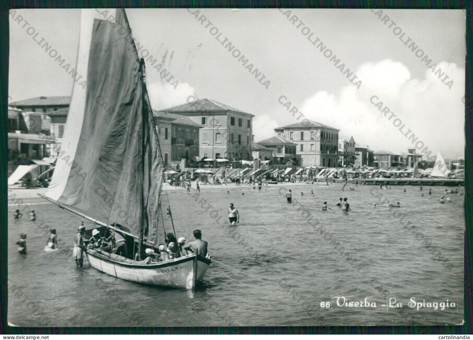 Rimini Viserba Barca Foto FG Cartolina KB0928 - Rimini