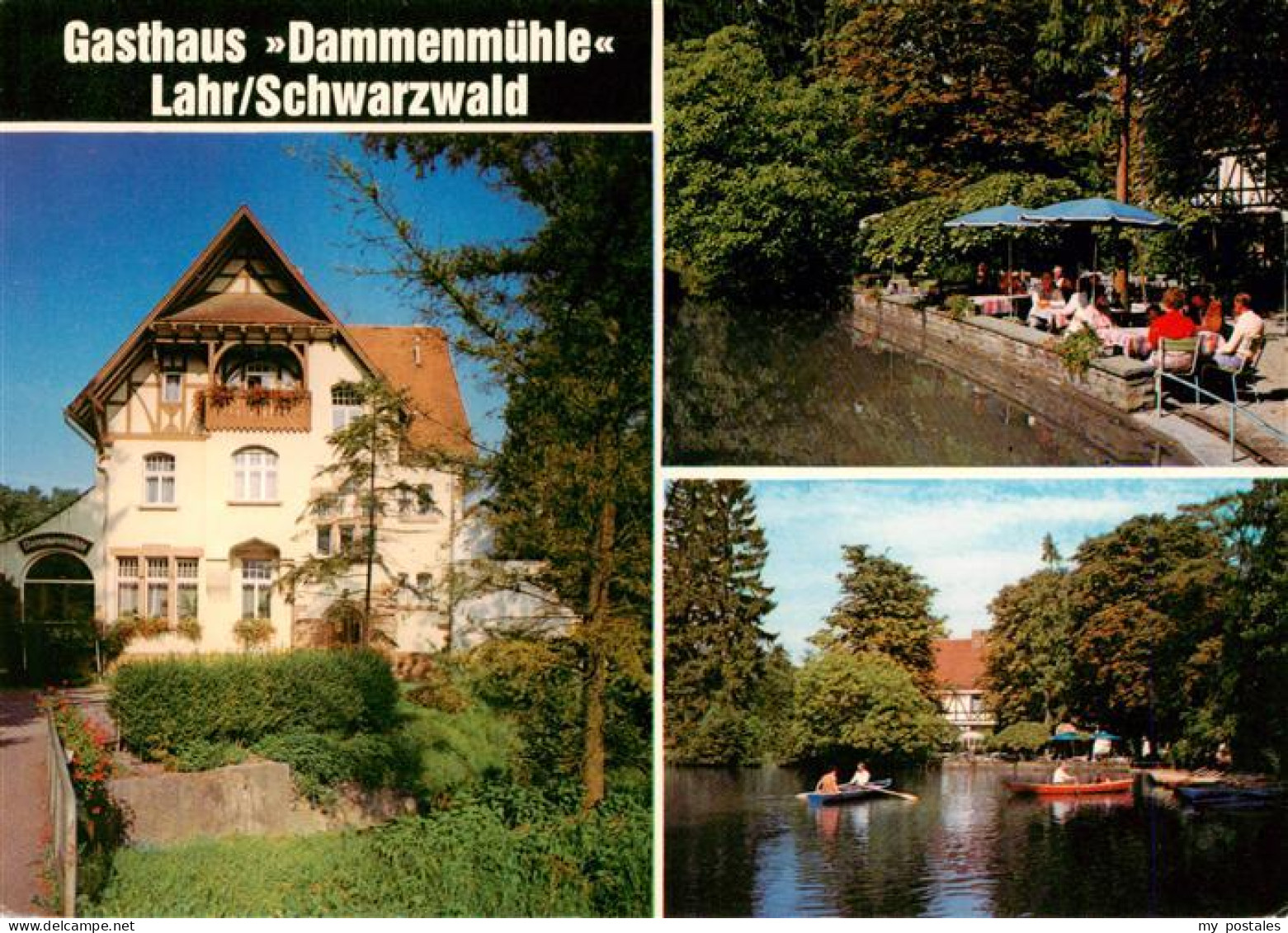 73931776 Lahr_Baden Gasthaus Dammenmuehle Terrasse Gondelteich - Lahr