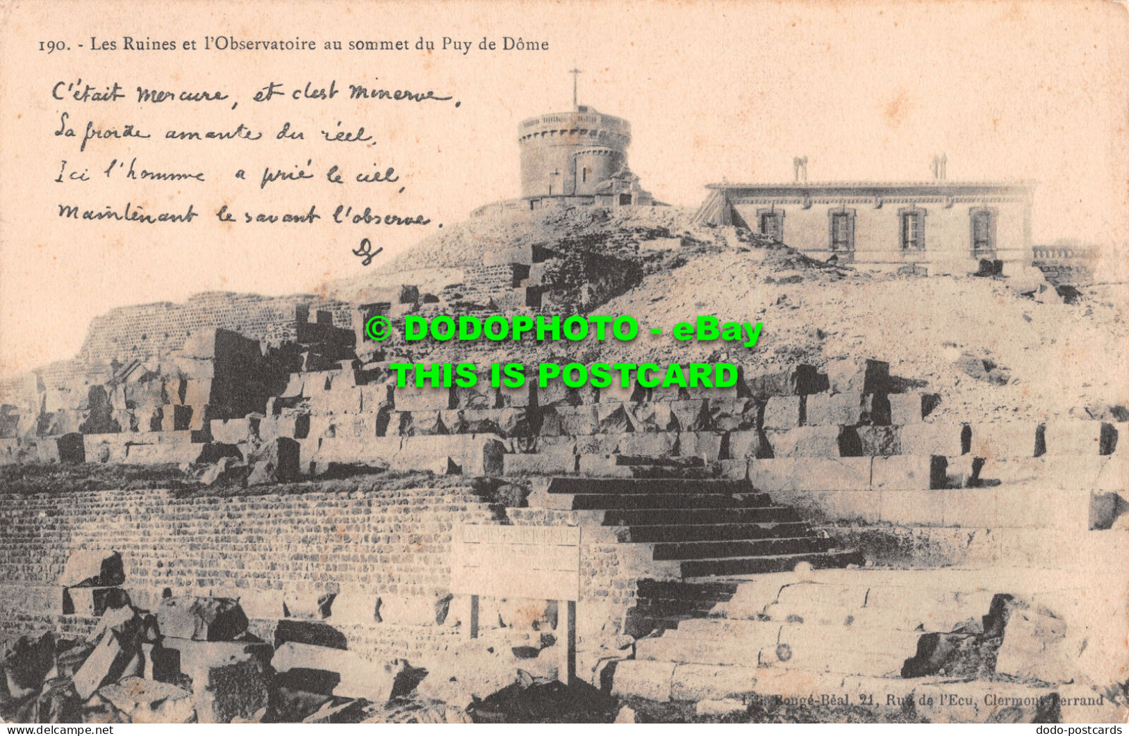 R482952 Les Ruines Et L Observatoire Au Sommet Du Puy De Dome. Bouge Beal - Monde