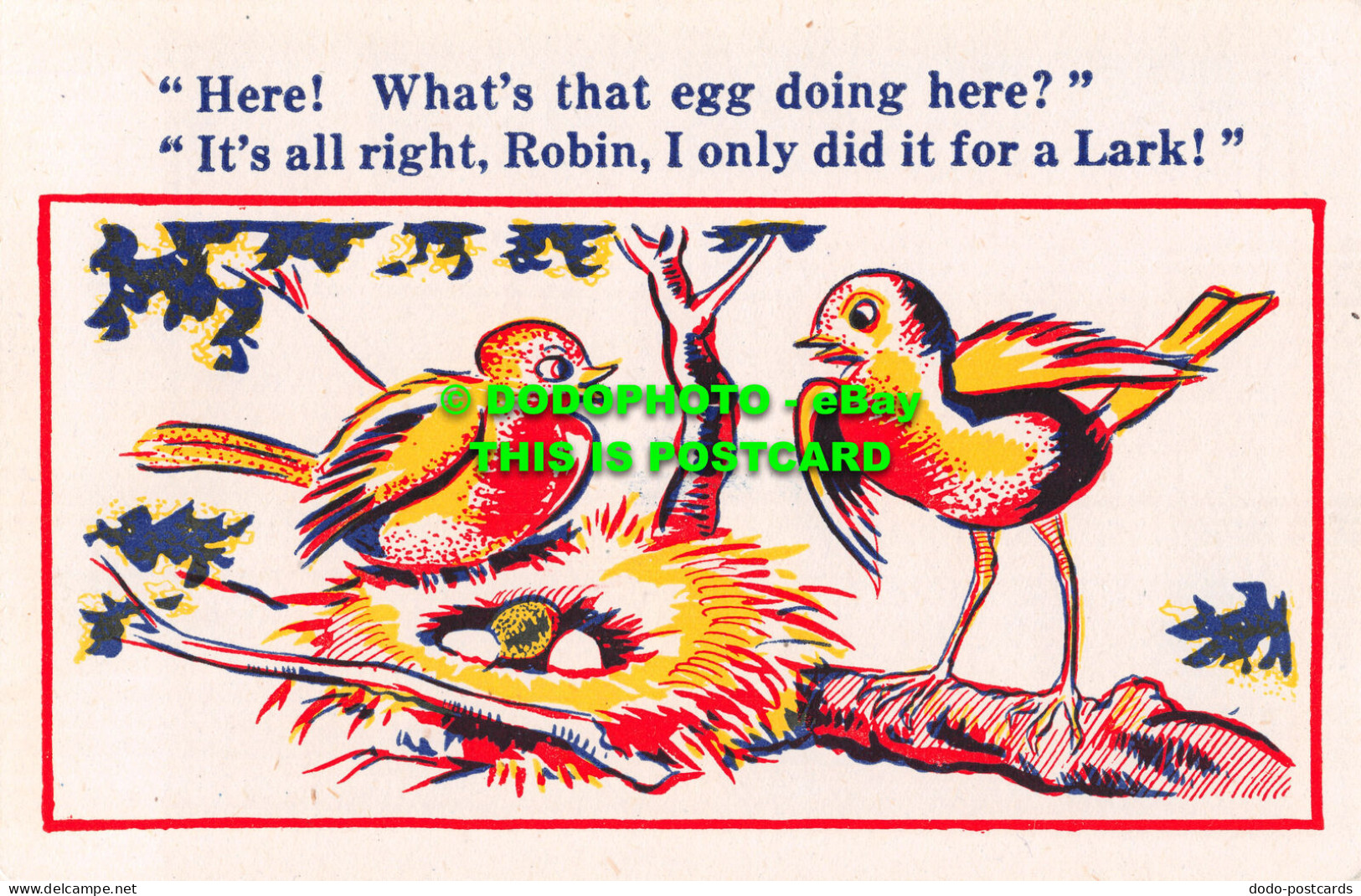 R483487 Here. What That Egg Doing Here. Its All Right. Robin. I Only Did It For - Monde