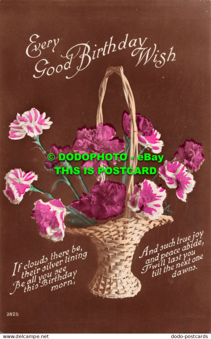 R483514 Every Good Birthday Wish. Basket With Flowers. RP - Monde