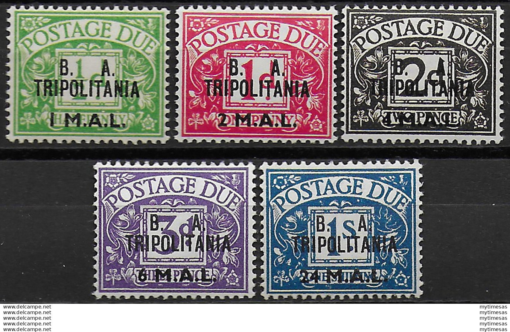 1950 Tripolitania B.A. Segnatasse 5v. MNH Sass. N. 6/10 - Other & Unclassified