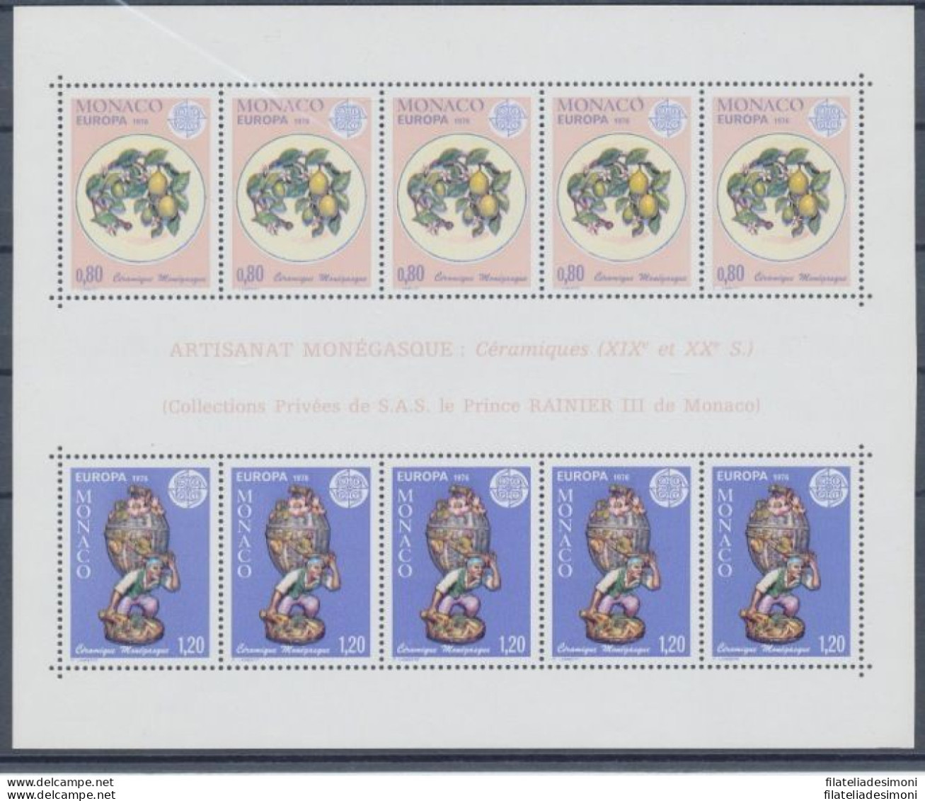 1976 EUROPA CEPT Monaco  Foglietto &quot;Monaco&quot; MNH** - Andere & Zonder Classificatie