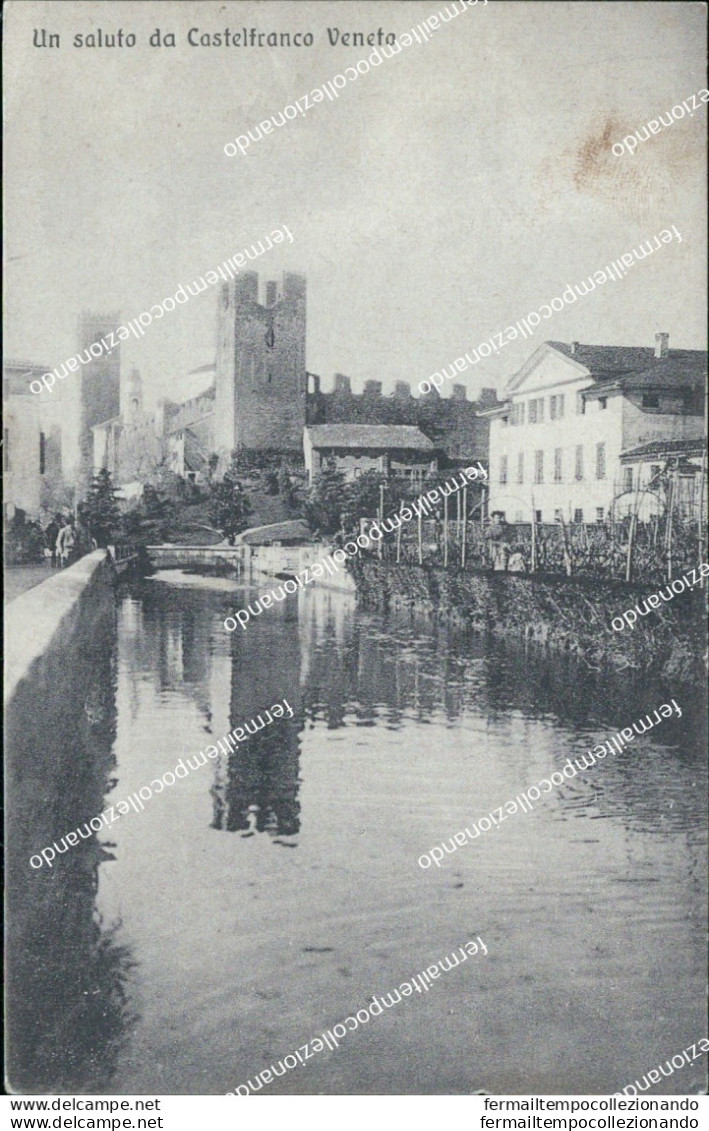 Bc126 Cartolina Un Saluto Da Castelfranco Veneto Treviso Veneto 1917 - Treviso