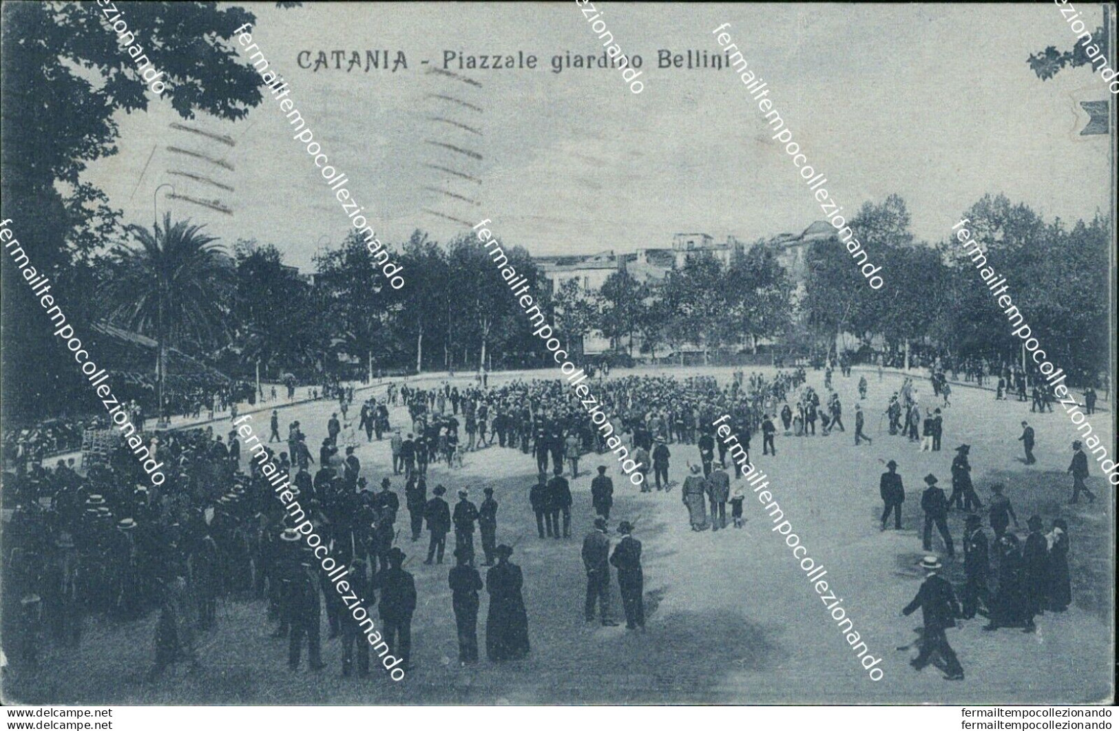 Bc143 Cartolina Catania Citta' Piazzale Giardino Bellini 1925 - Catania