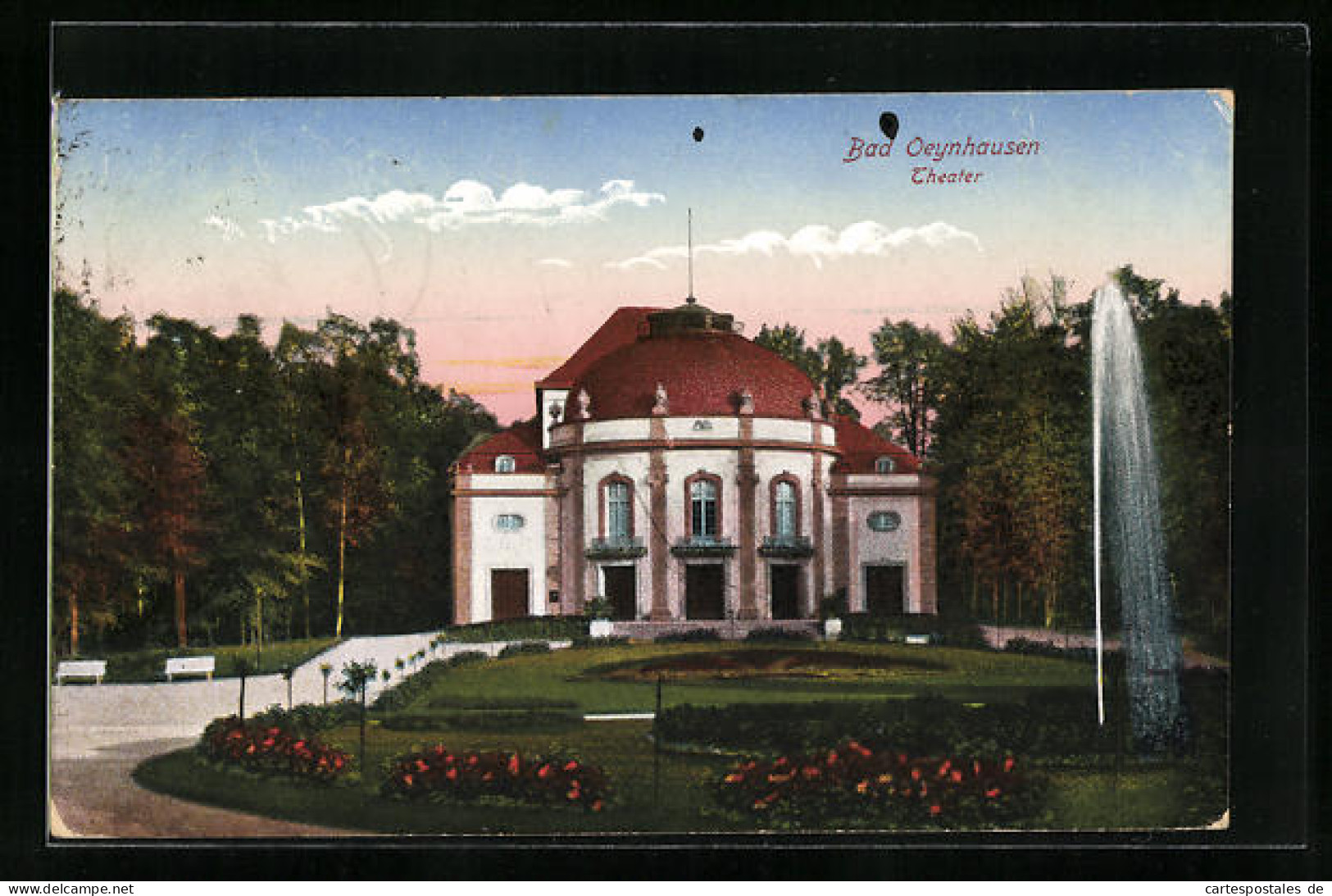 AK Bad Oeynhausen, Theater Mit Vorplatz, Springbrunnen  - Teatro