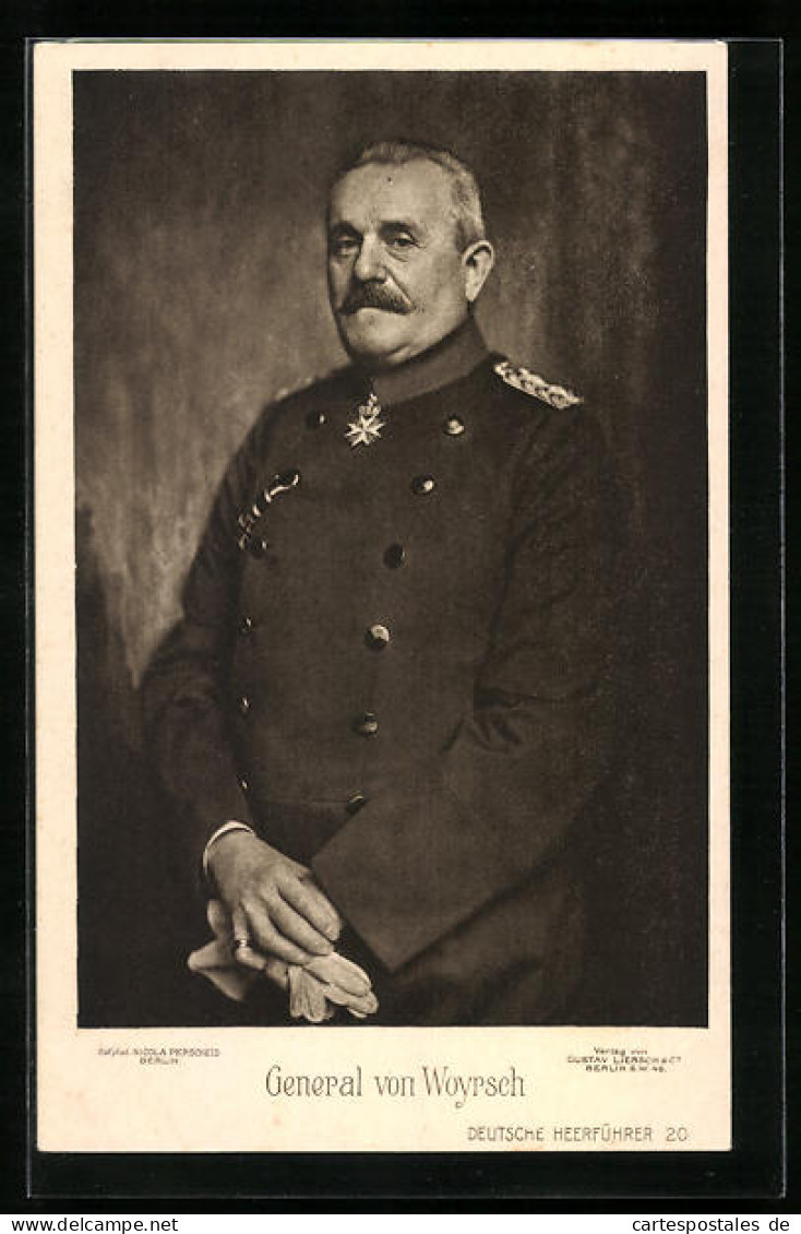AK General Von Woyrsch Mit Handschuhen In Der Hand  - War 1914-18