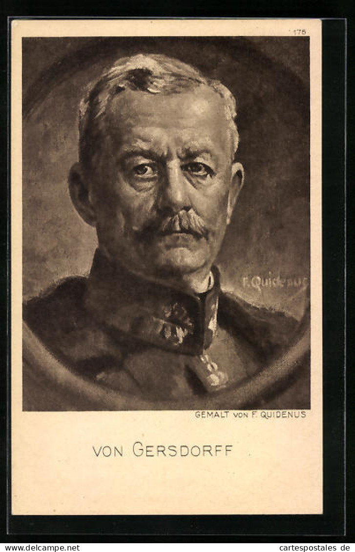 Künstler-AK General V. Gersdorff In Uniform  - War 1914-18