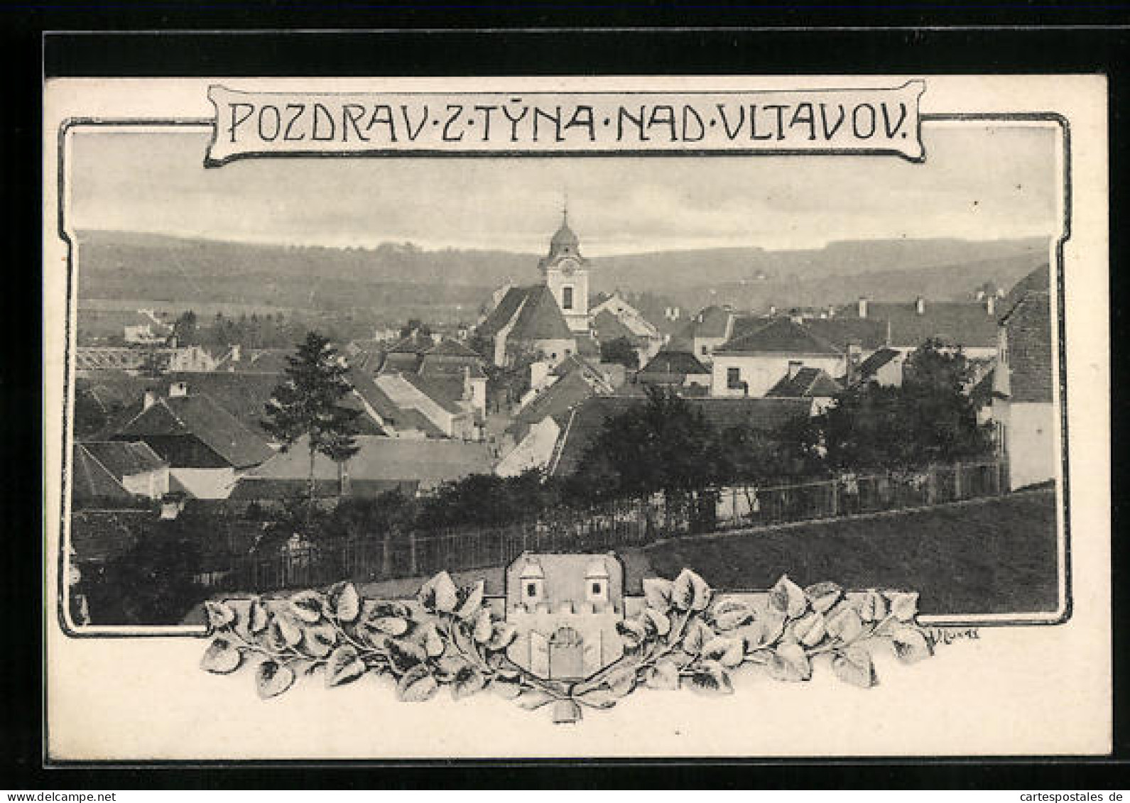 AK Tyn N. V., Panorama, Kostel  - Tschechische Republik