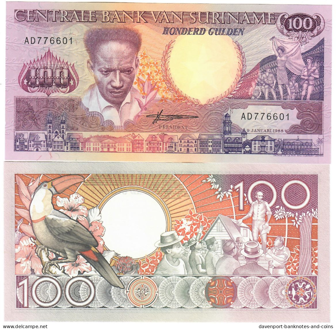 Suriname 100 Gulden 1988 UNC - Surinam