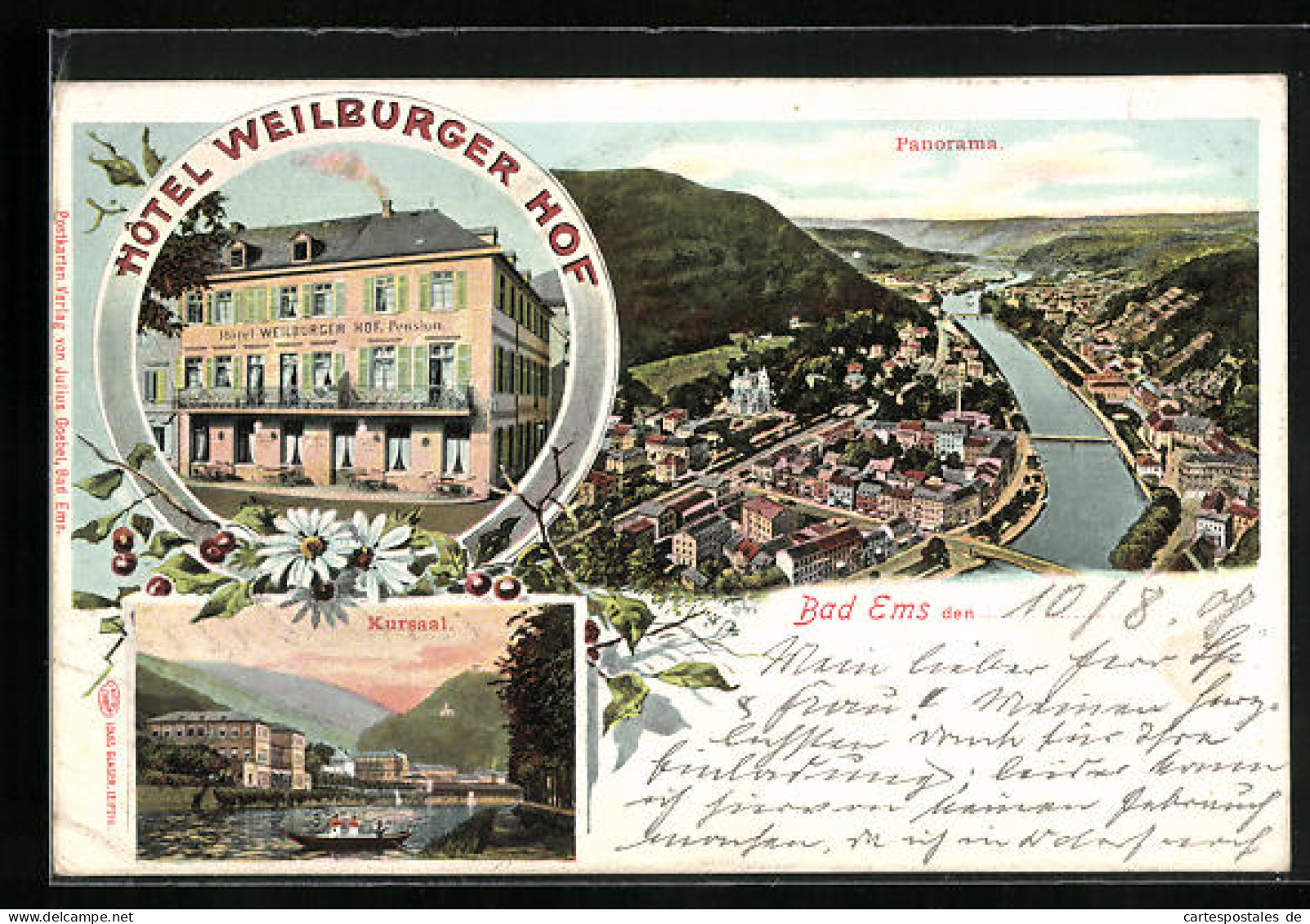 AK Bad Ems, Hotel Weilburger Hof, Kursaal, Panorama  - Bad Ems