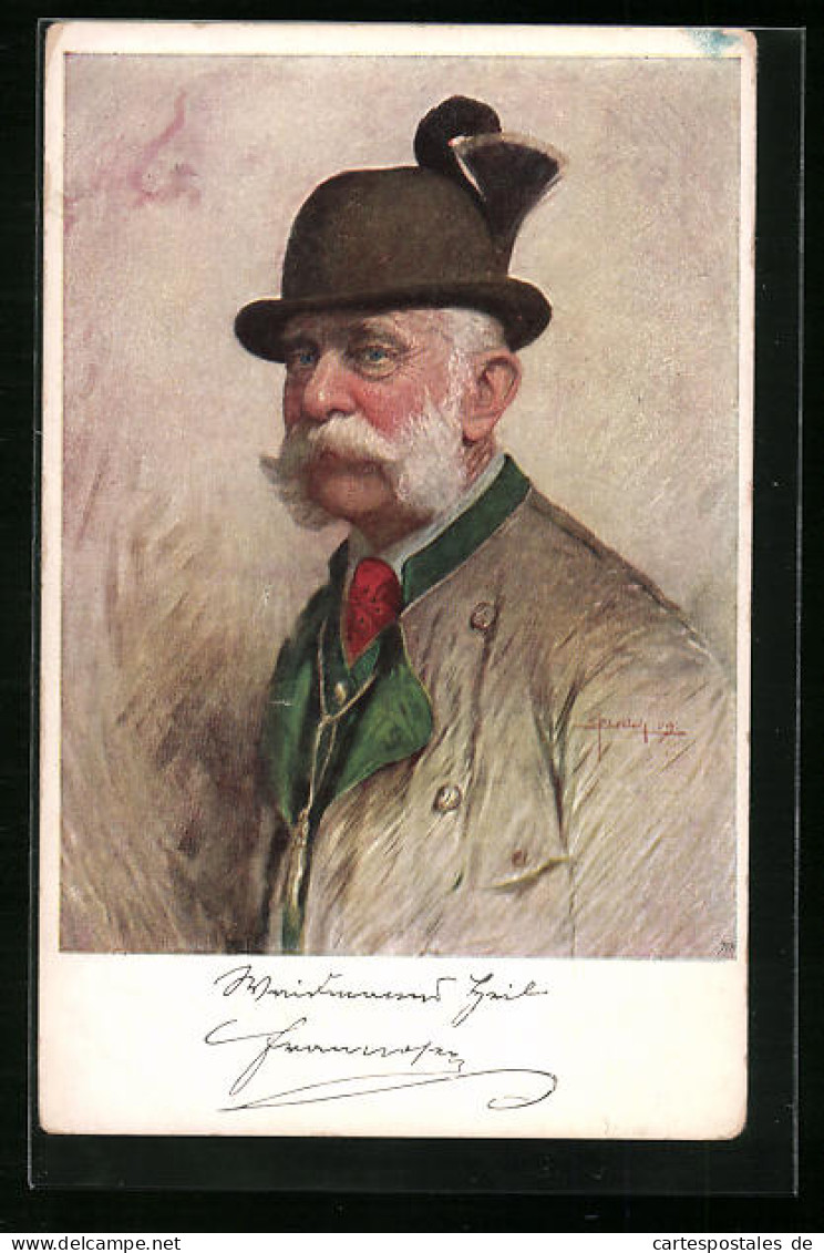 AK Kaiser Franz Josef I. Von Österreich In Tracht  - Familias Reales