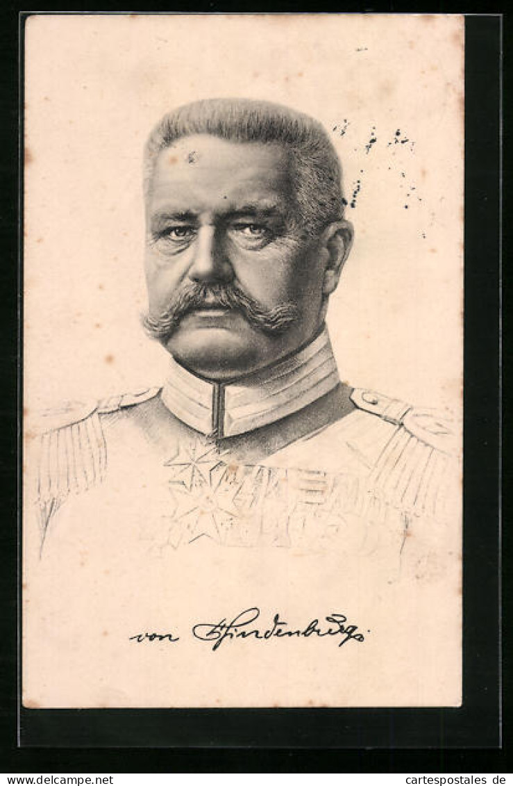 AK Generalfeldmarschall Paul Von Hindenburg Im Porträt  - Historical Famous People