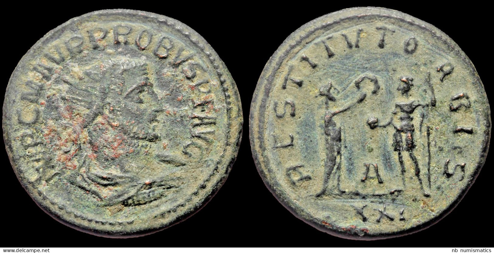 Probus AE Antoninianus  Female Figure Presenting Wreath To Emperor - L'Anarchie Militaire (235 à 284)
