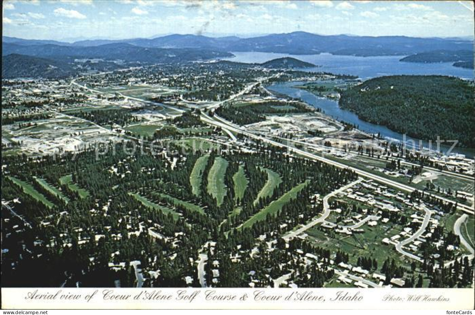 72479623 Coeur_d_Alene Golf Course Ariel View City's Northwest Side Spokane Rive - Andere & Zonder Classificatie