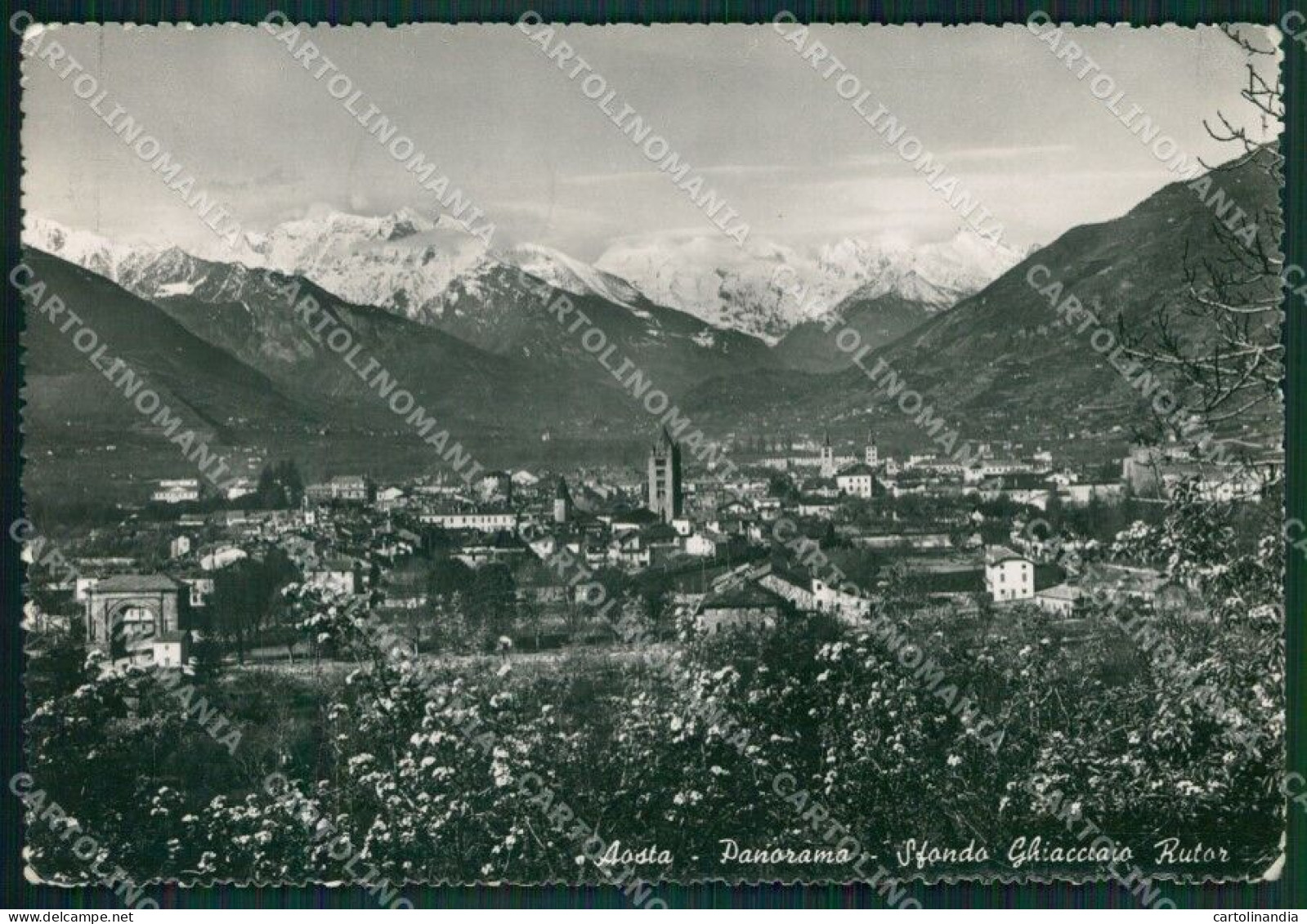 Aosta Città Ghiacciaio Rutor Foto FG Cartolina KB1589 - Aosta