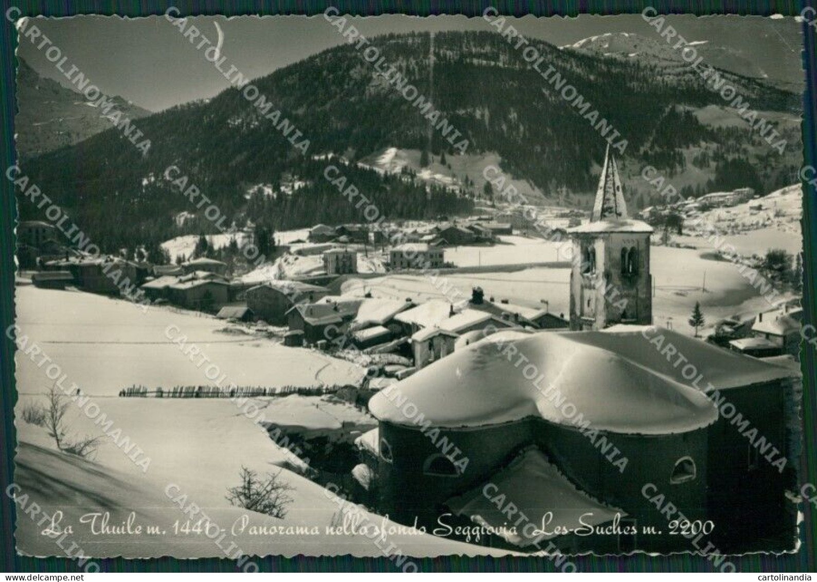 Aosta La Thuile Nevicata PIEGHINA ABRASA Foto FG Cartolina KB1775 - Aosta