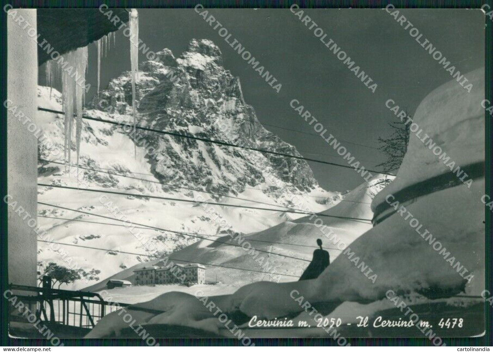 Aosta Valtournenche Cervinia Nevicata Cervino Foto FG Cartolina KB1849 - Aosta