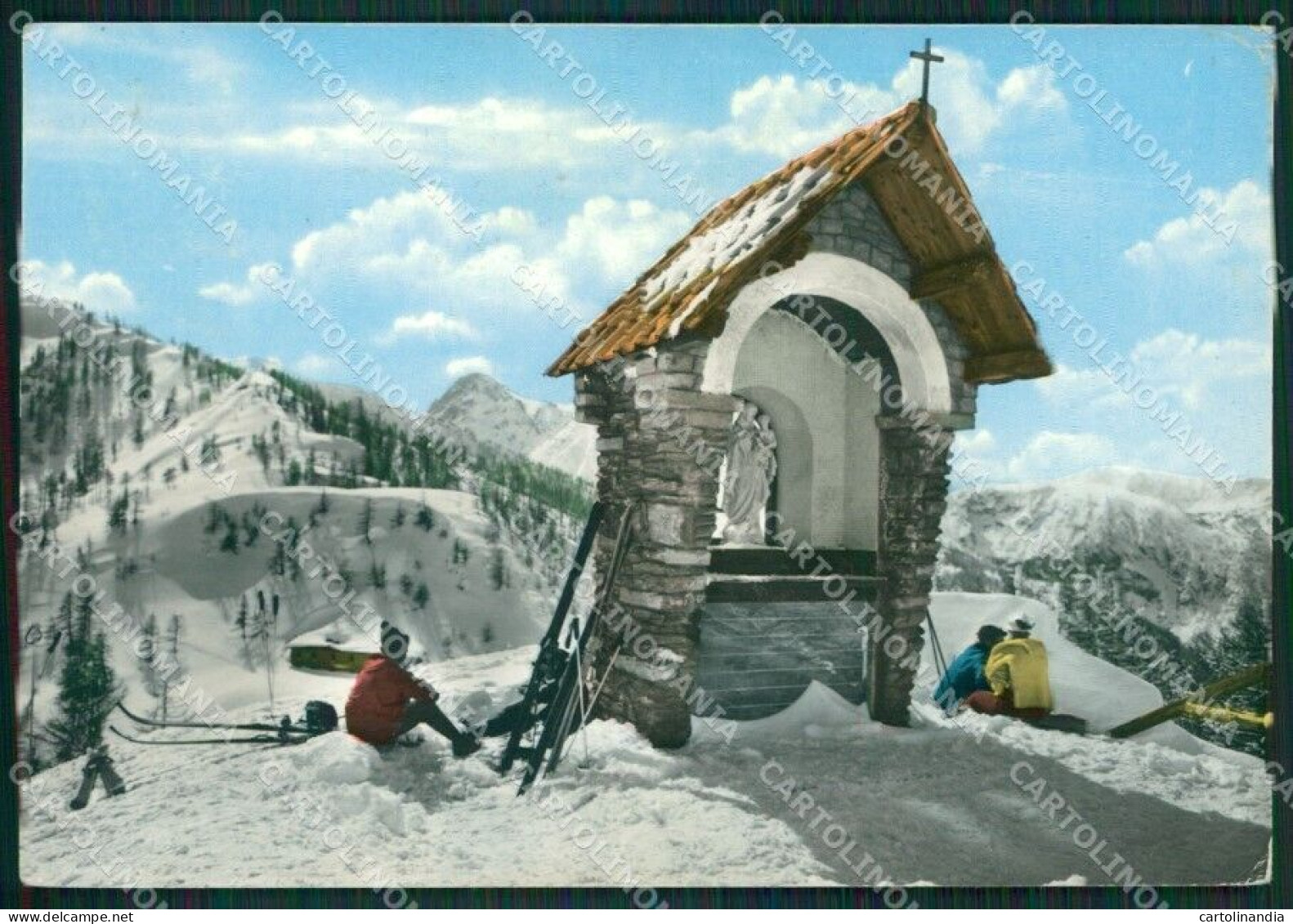 Torino Bardonecchia Nevicata Sci PIEGHINE Foto FG Cartolina KB2168 - Autres & Non Classés