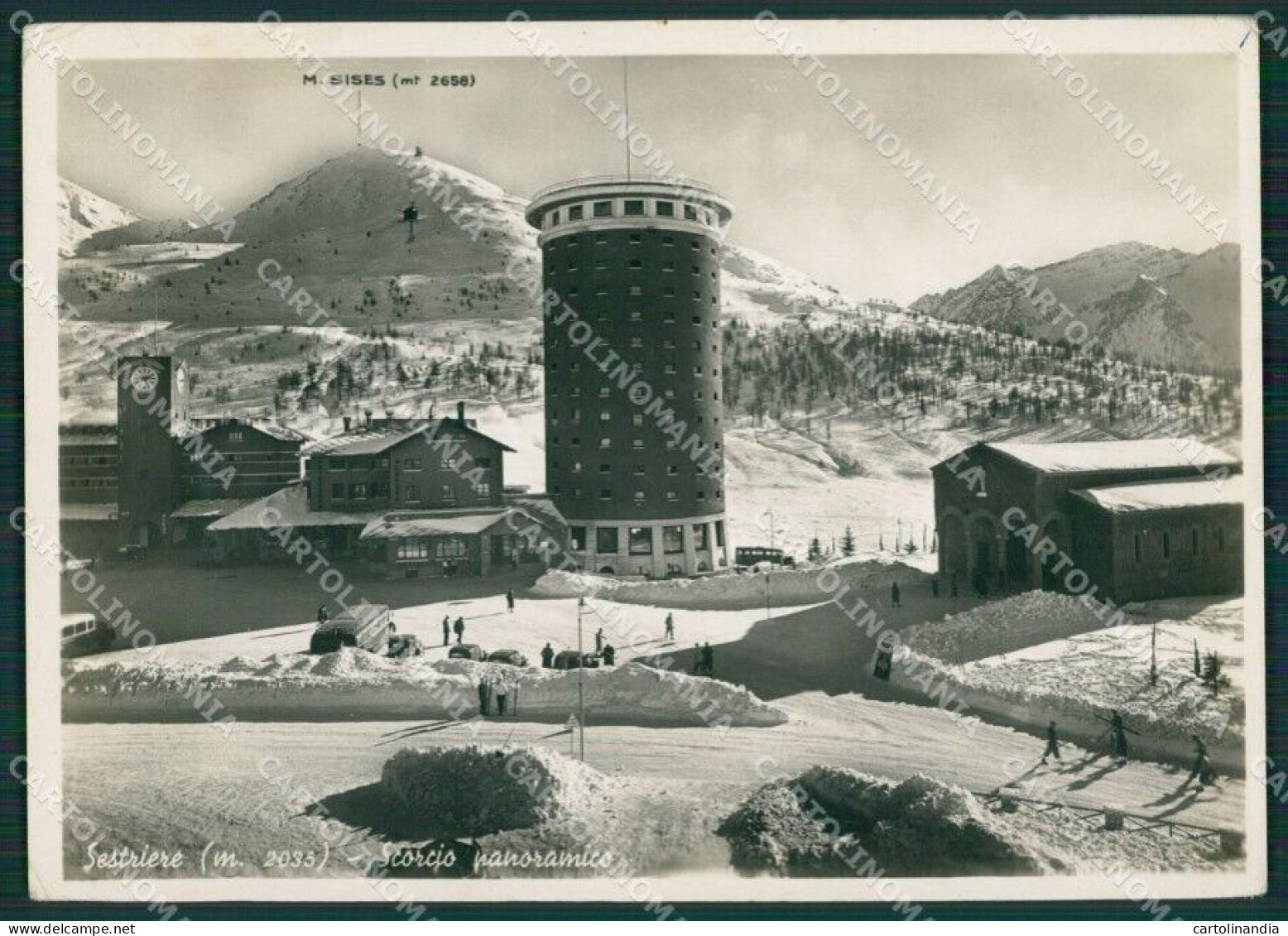 Torino Sestriere Nevicata Sci Monte Sises PIEGHINE Foto FG Cartolina KB2169 - Autres & Non Classés