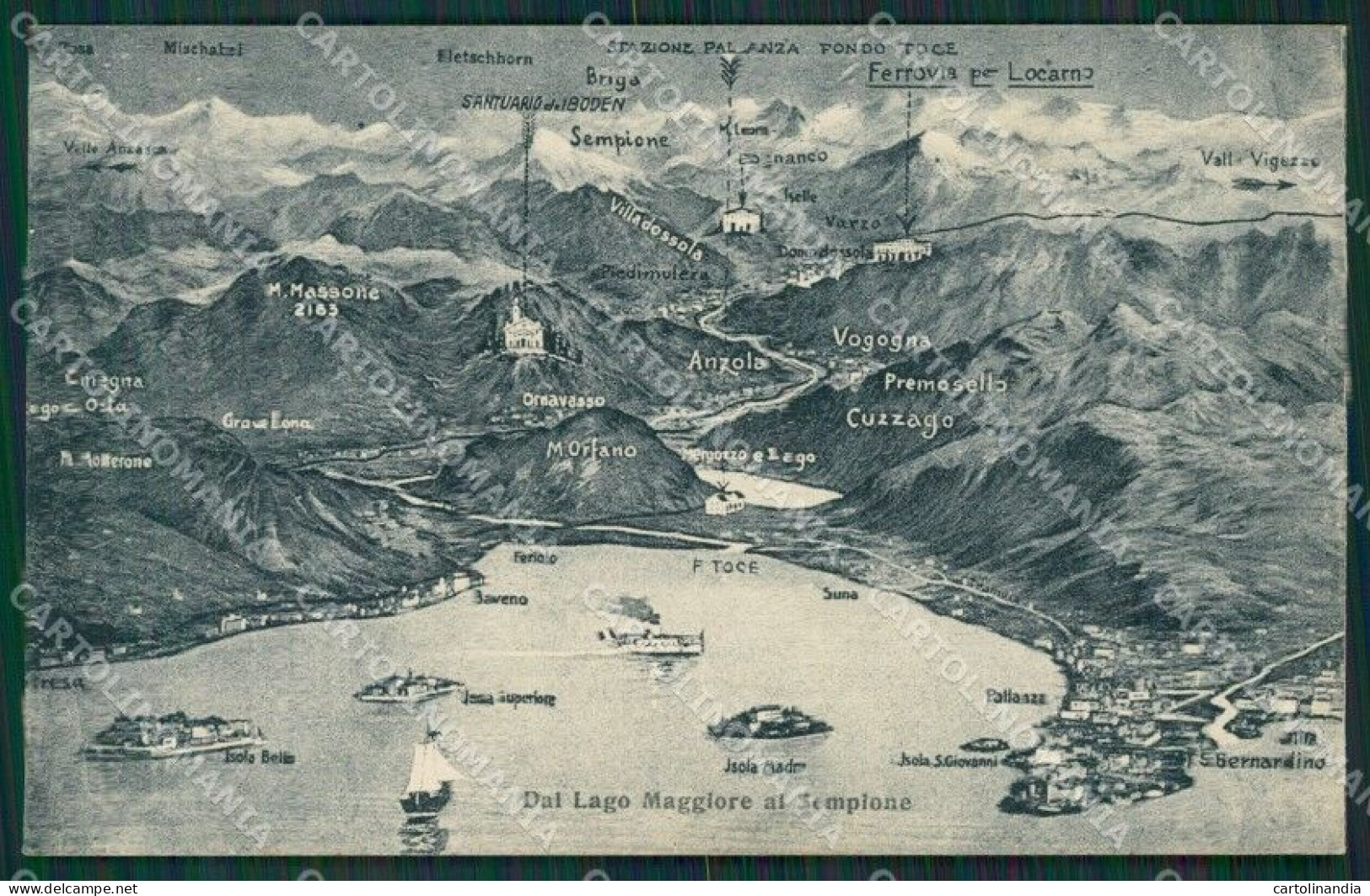 Verbania Pallanza Mappa Cartolina KV4236 - Verbania