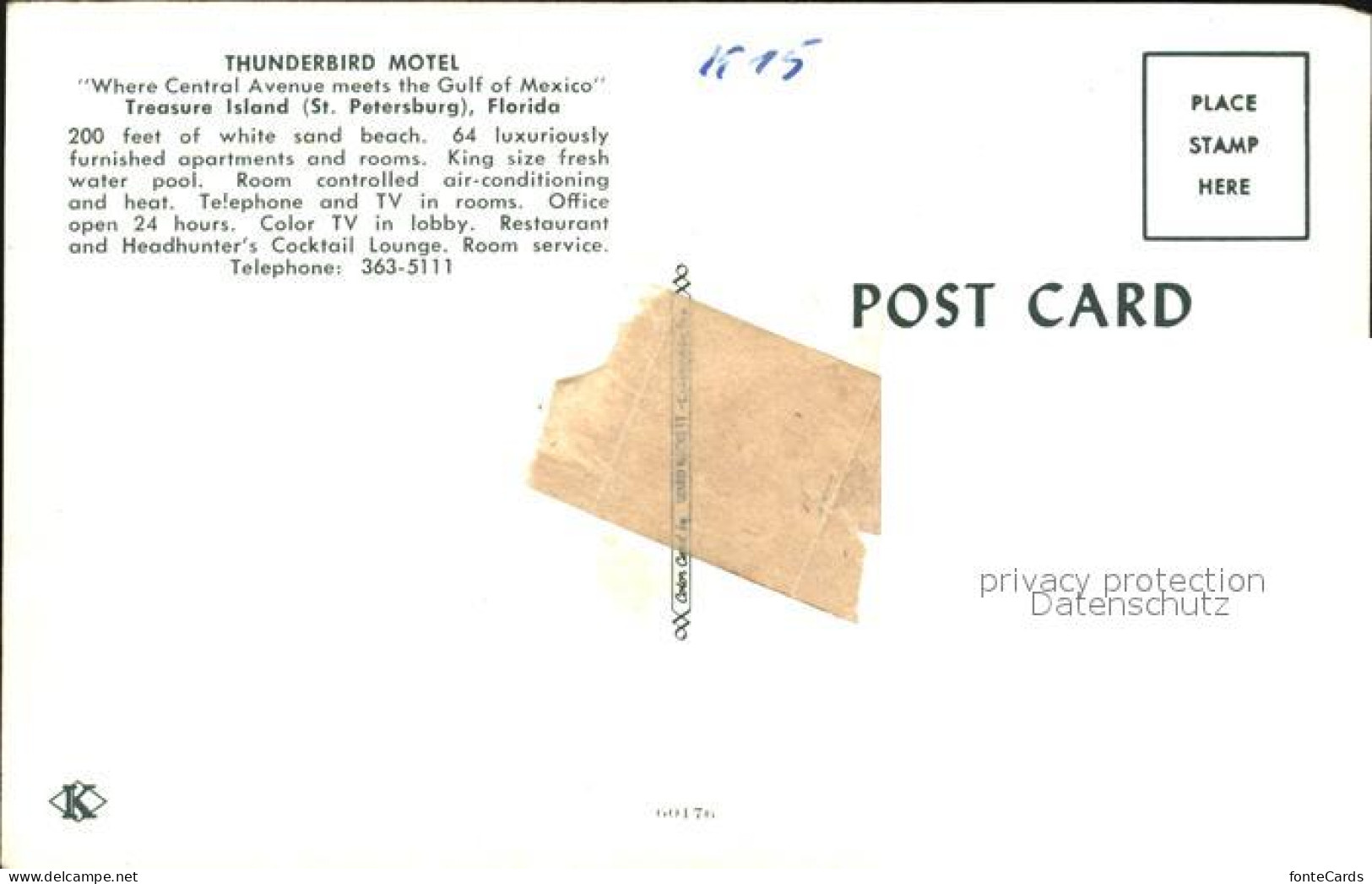 72463980 St_Petersburg_Florida Thunderbird Motel Treasure Island - Other & Unclassified