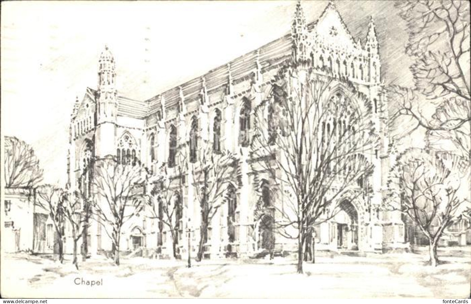 72463746 Princeton_New_Jersey University Chapel Zeichnung - Other & Unclassified