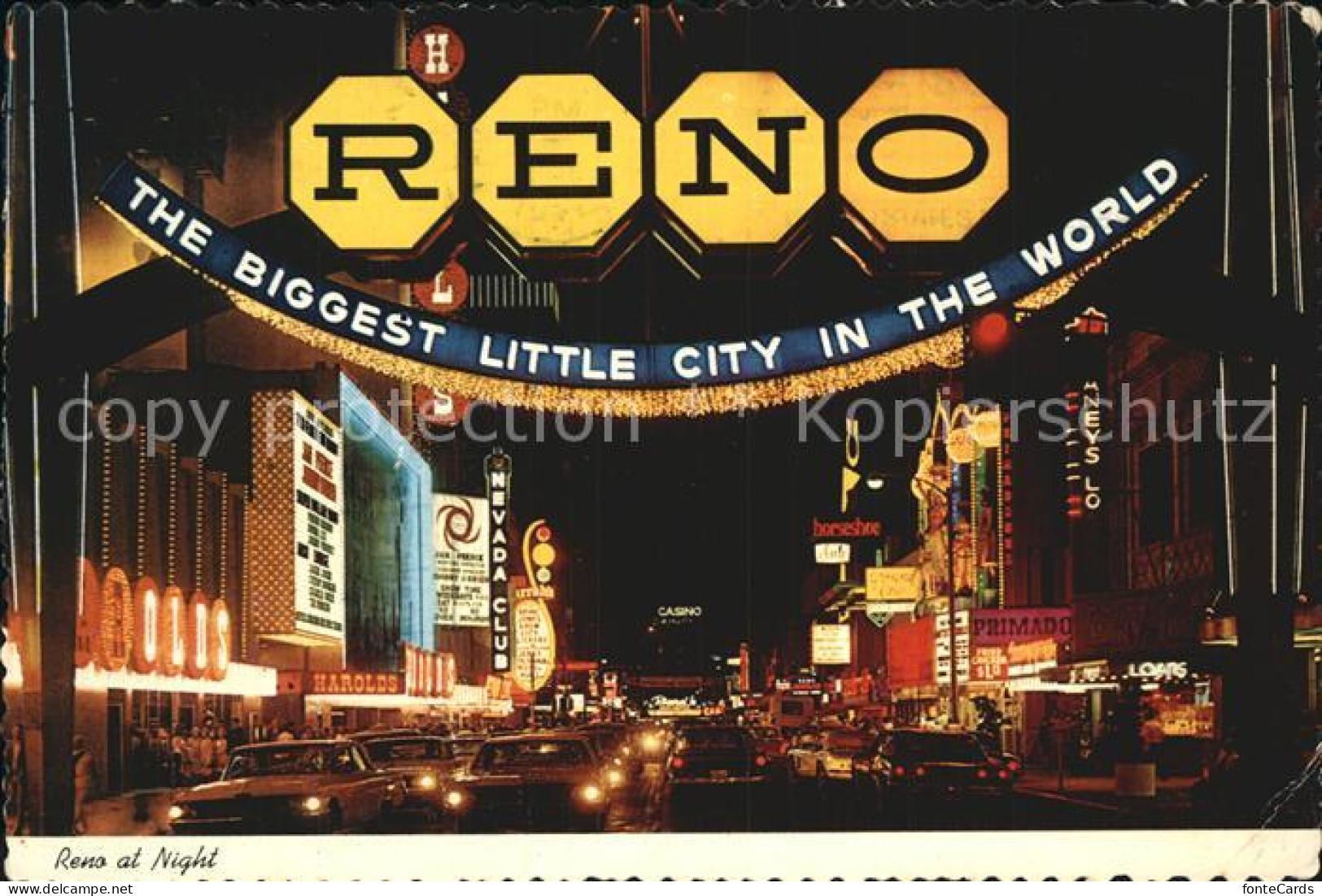 72463222 Reno_Nevada At Night Down Virginia Street - Andere & Zonder Classificatie