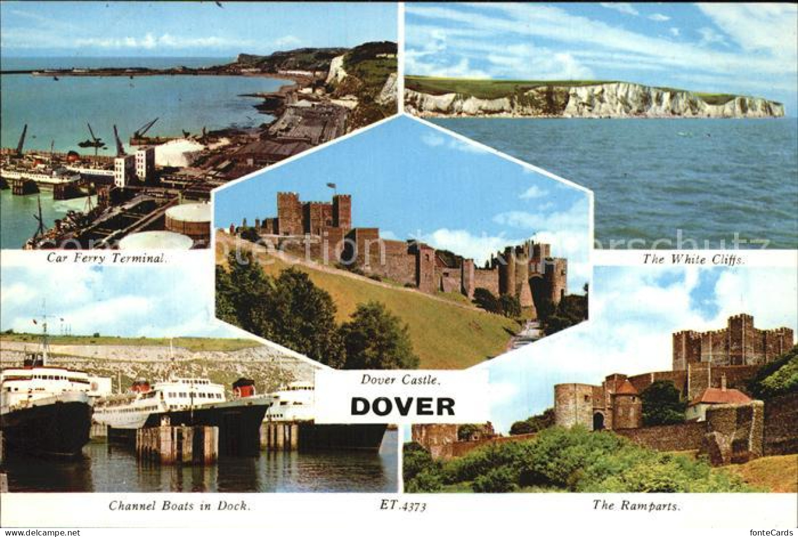 72461750 Dover Kent Car Ferry Terminal The White Cliffs Channel Boats In Dock Th - Otros & Sin Clasificación