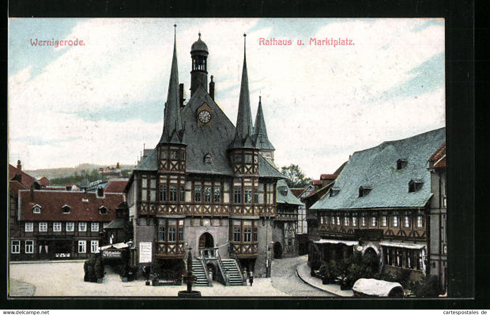 AK Wernigerode / Harz, Rathaus Und Marktplatz  - Wernigerode