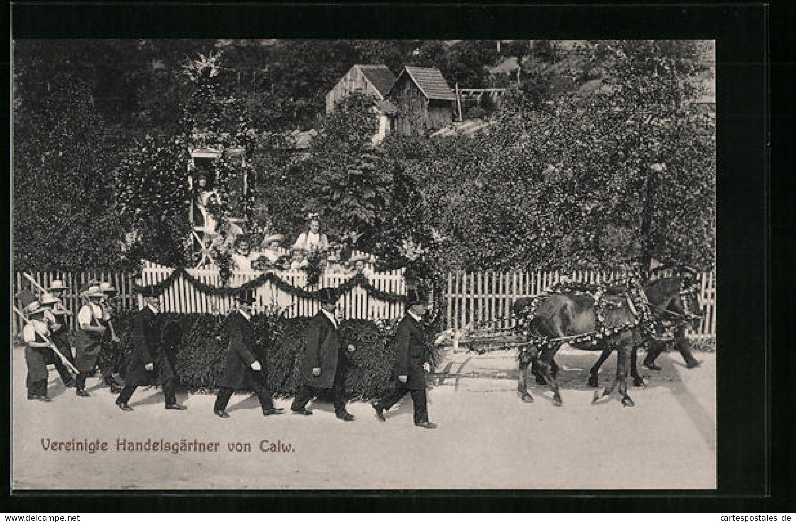 AK Calw, Landwirtschaftliches Bezirksfest 1912, Umzugswagen Der Vereinigten Handelsgärtner Von Calw  - Calw