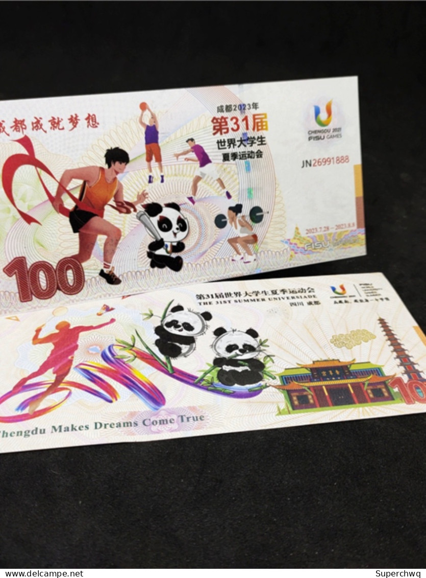 China Banknote Collection,Fluorescent Commemorative Banknotes For The 31st Chengdu Universiade，UNC - Chine