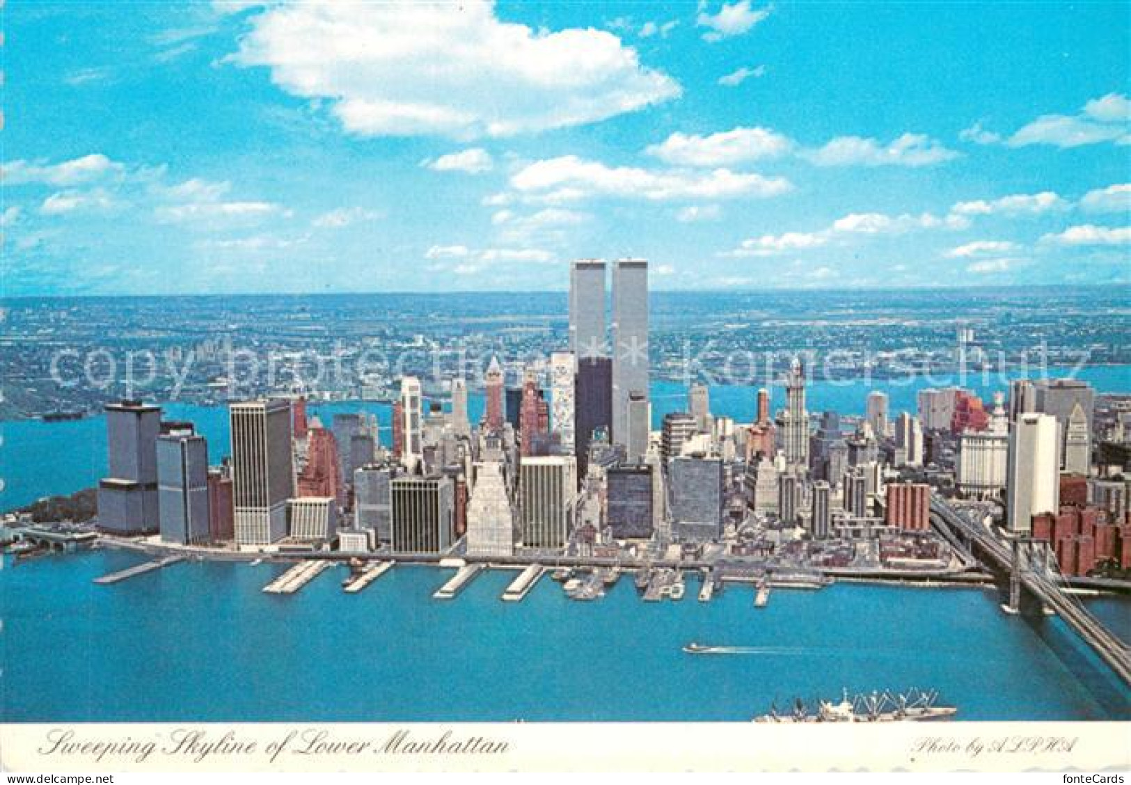 73710953 Manhattan_Isle_of_New_York Fliegeraufnahme Mit Twin Towers - Other & Unclassified