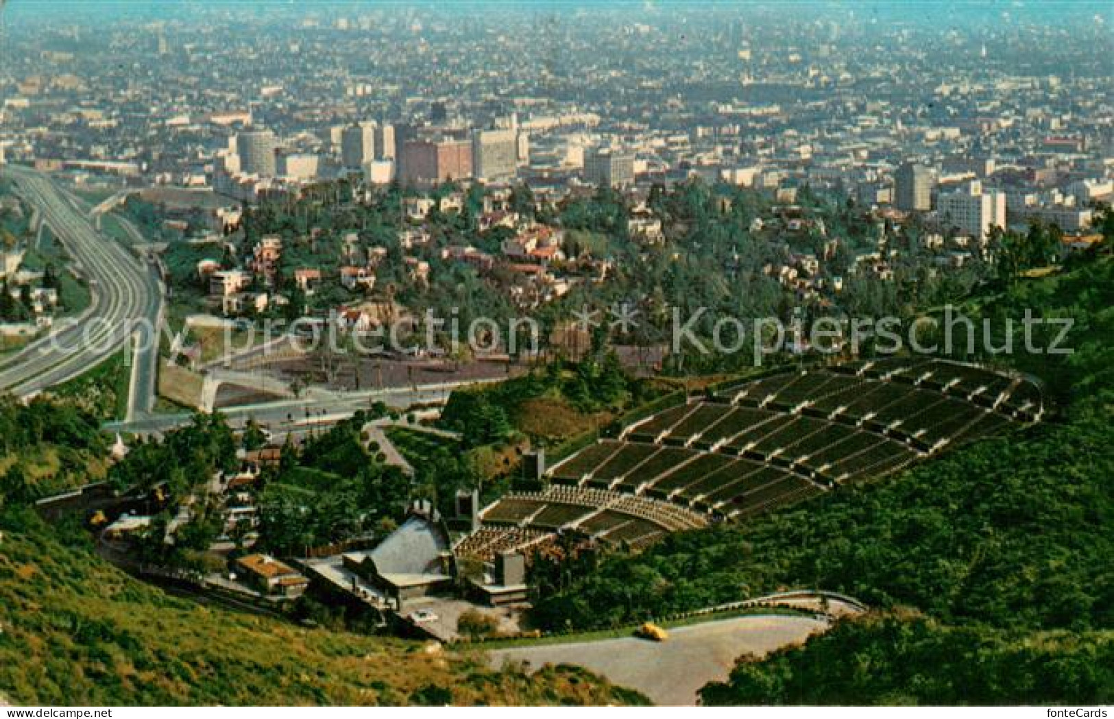 73667353 Hollywood California From The Hollywood Hills Hollywood Bowl Freeway An - Other & Unclassified