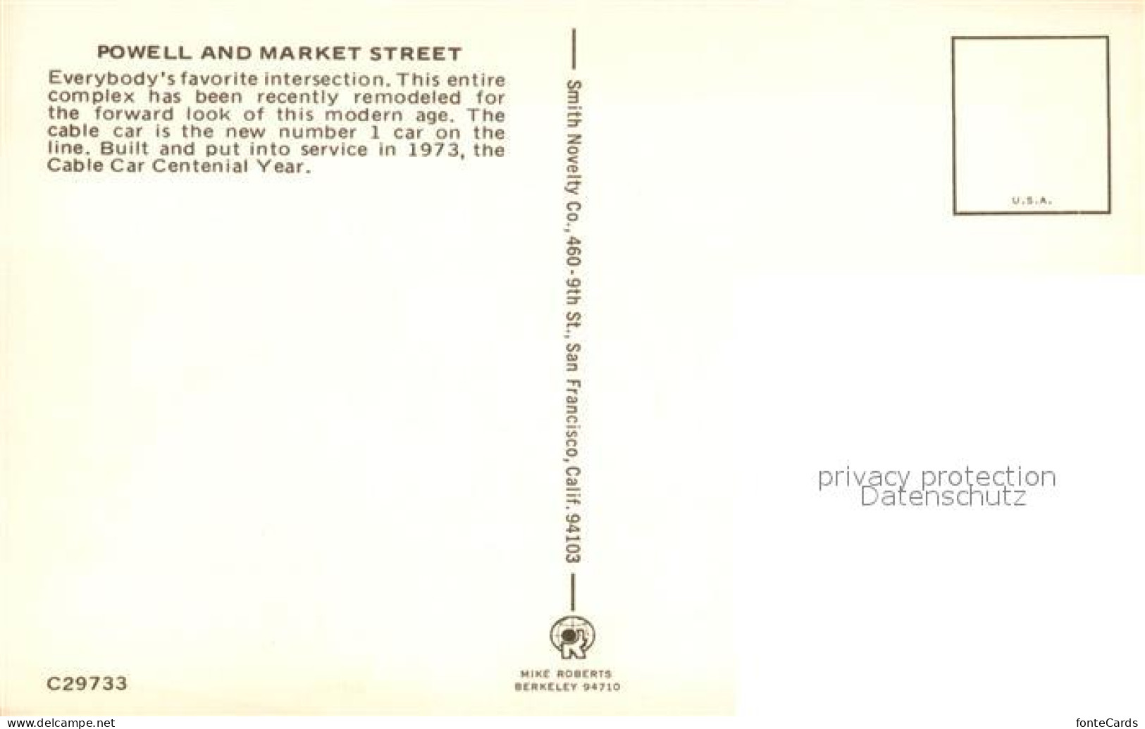 73059016 San_Francisco_California Powell And Market Street Cable Car - Other & Unclassified