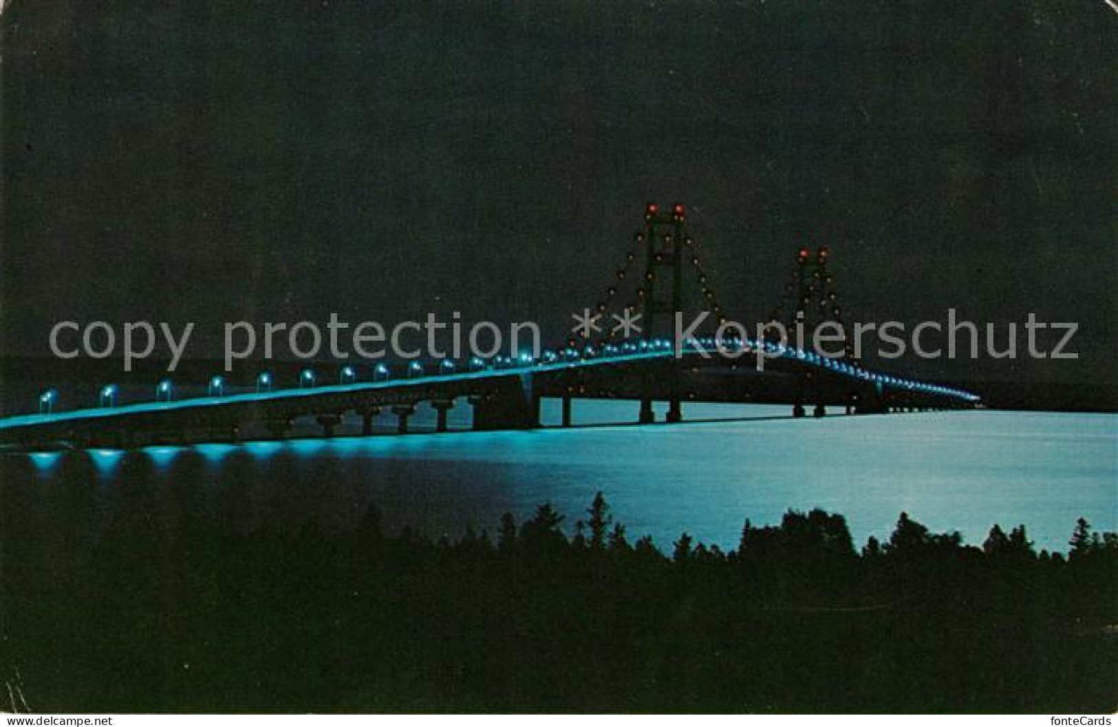 73057873 Detroit_Michigan The Mackinac Bridge At Night - Other & Unclassified