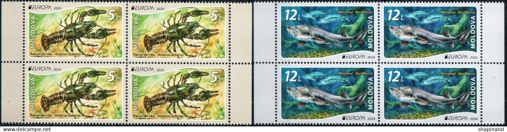 Moldova 2024 "Europa" Underwater Flora And Fauna. 2 Bl. Of 4v Quality:100% - Moldova