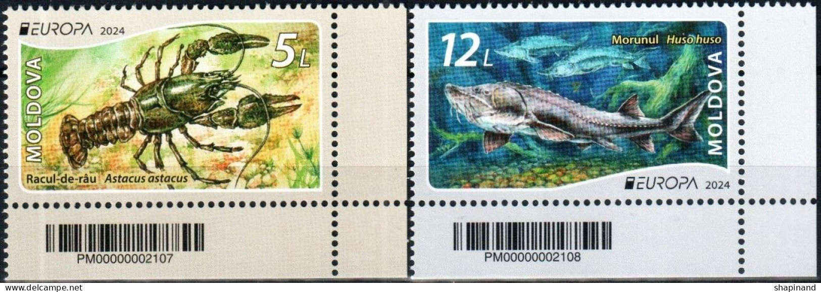 Moldova 2024 "Europa" Underwater Flora And Fauna. 2v Quality:100% - Moldavië