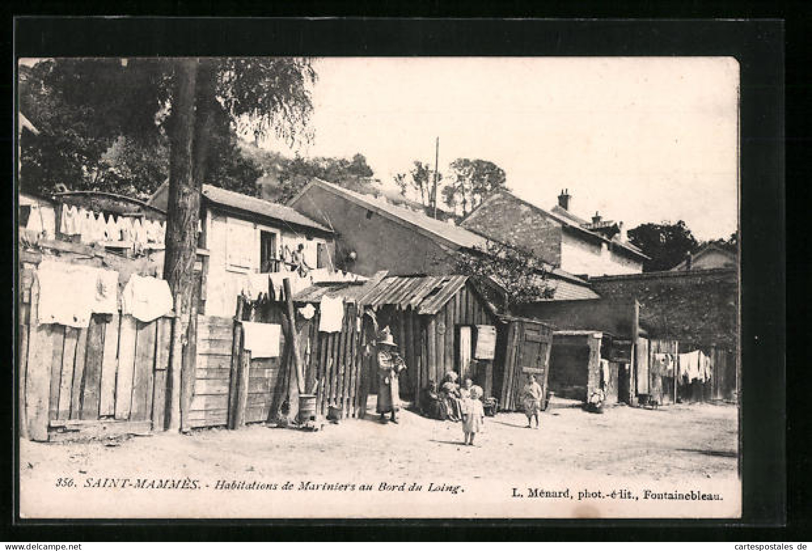 CPA Saint-Mammes, Habitations De Mariniers Au Bord Du Loing  - Saint Mammes