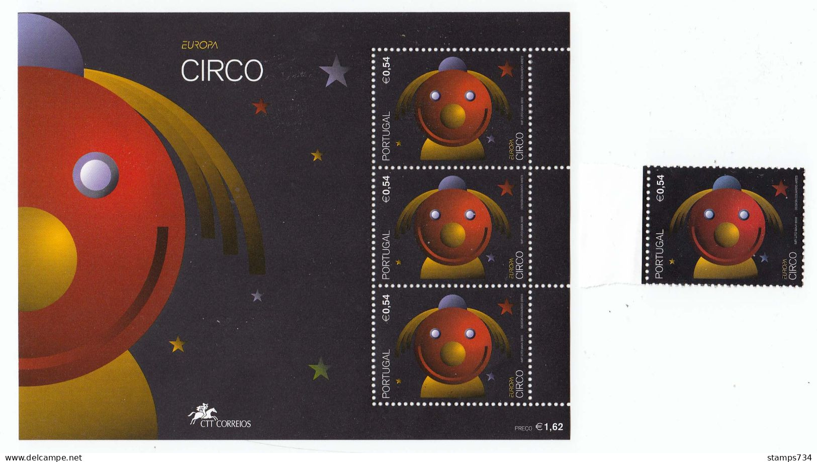 Portugal 2002 - EUROPA, Cirque, Mi-Nr. 2593A + Bl. 176, Neufs** - Unused Stamps