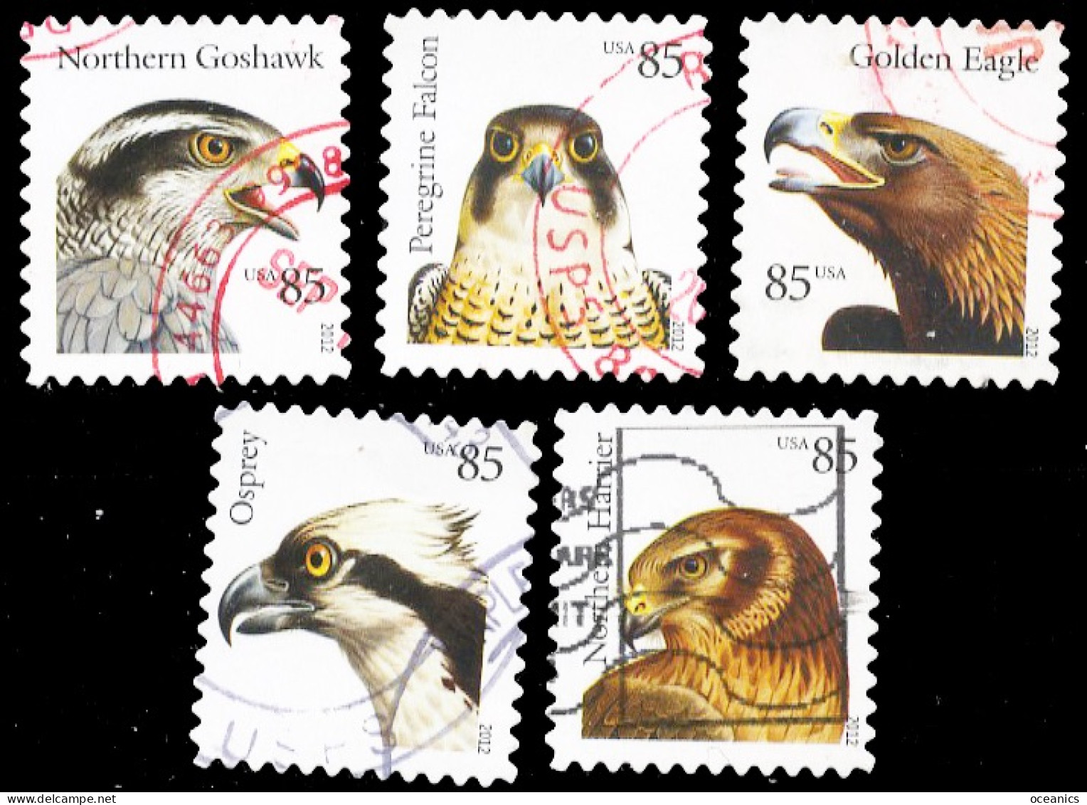 Etats-Unis / United States (Scott No.4608-12 - Oiseaux De Proie / Birds Of Prey)  (o) Set Of 5 - Gebruikt