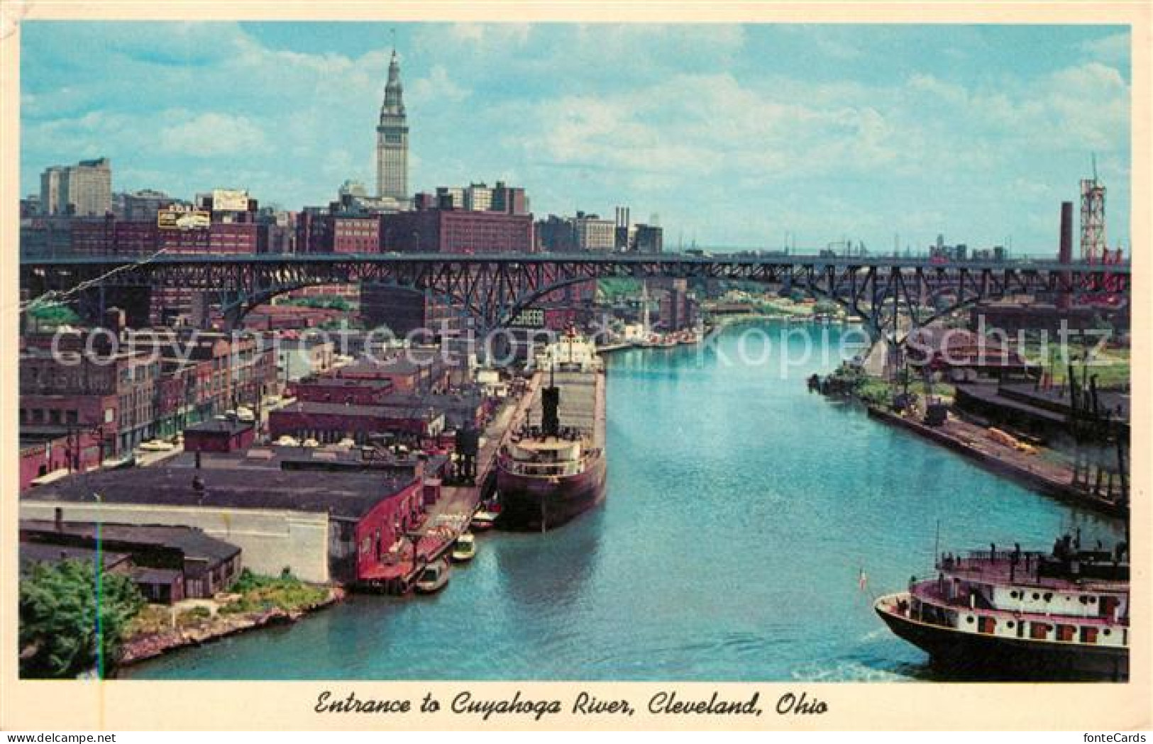 73047659 Cleveland Ohio Entrance To Cuyahoga River Cleveland Ohio - Other & Unclassified