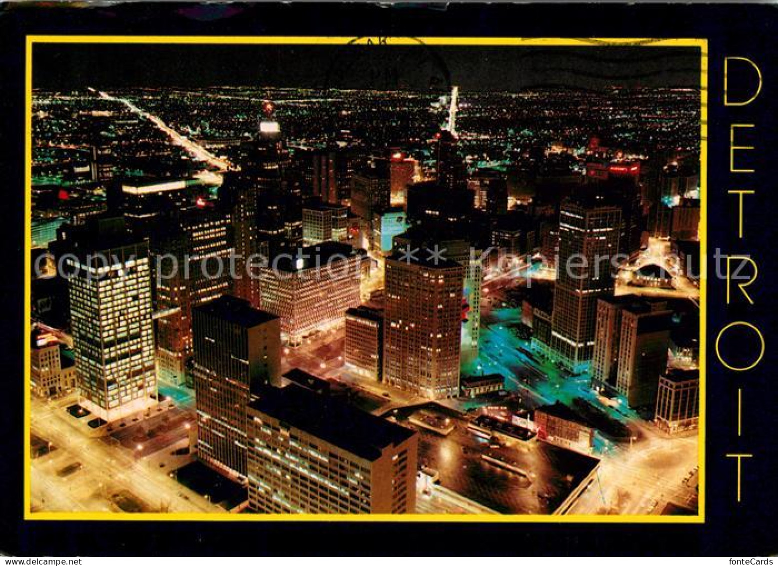 73018279 Detroit_Michigan Panoramic View Of Downtown At Night - Autres & Non Classés