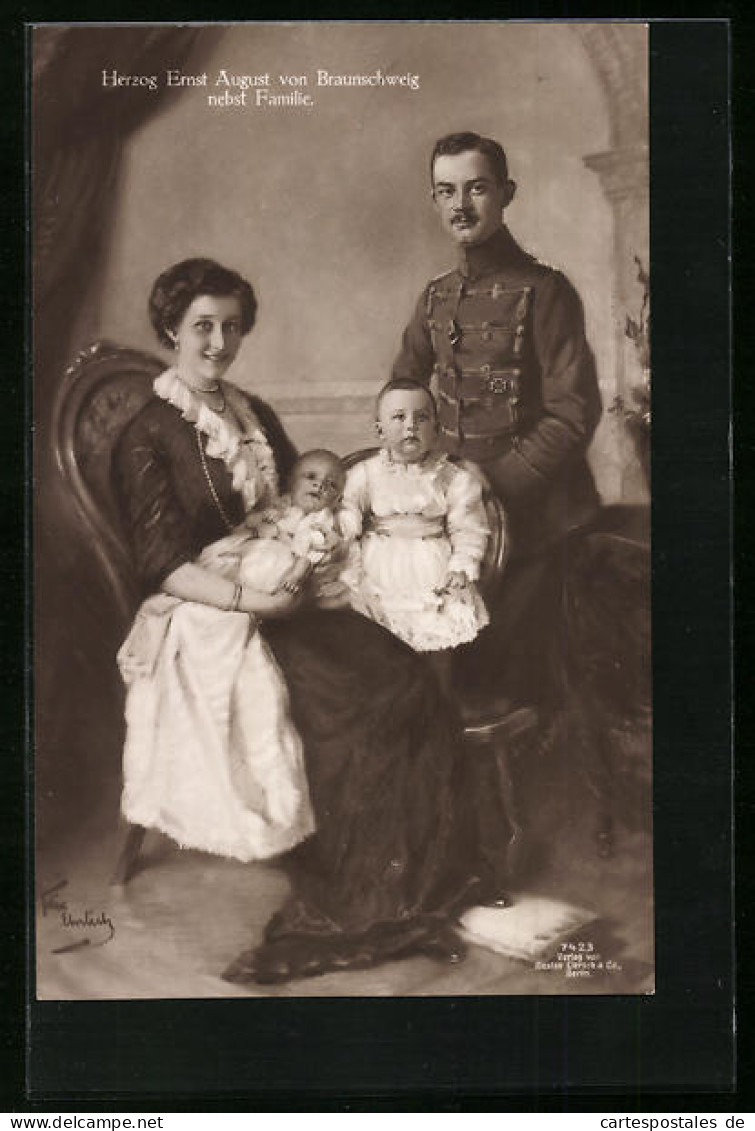 AK Herzog Ernst August Von Braunschweig Nebst Familie  - Royal Families