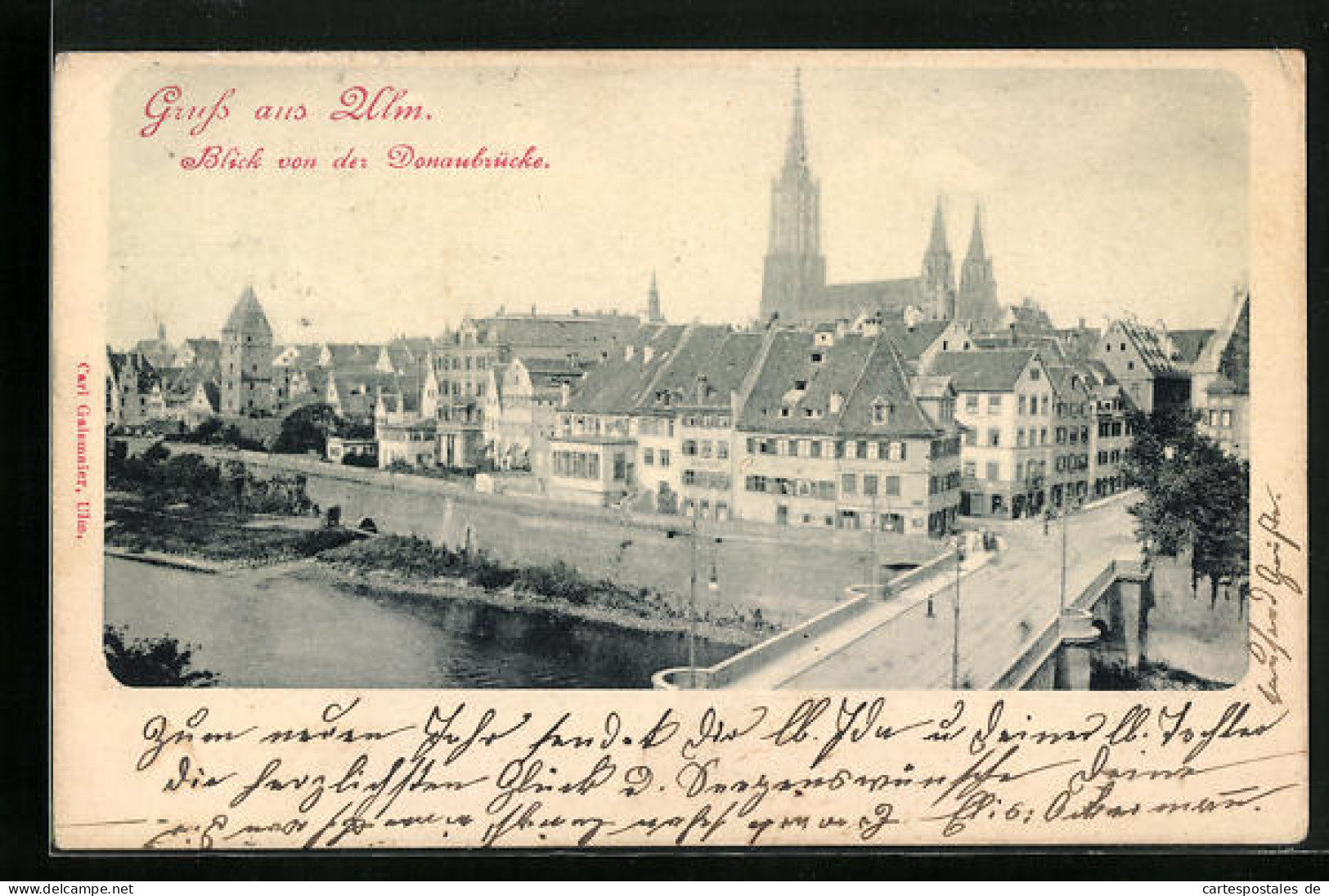 AK Ulm, Blick Von Der Donaubrücke Mit Kirche  - Ulm