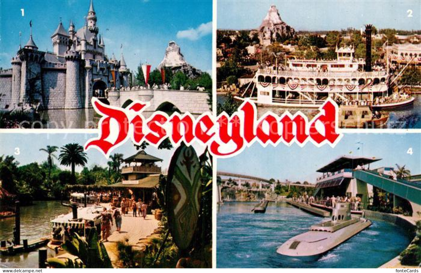 73005520 Disneyland_California Sleeping Beauty's Castle Mark Twain Jungle Cruise - Autres & Non Classés