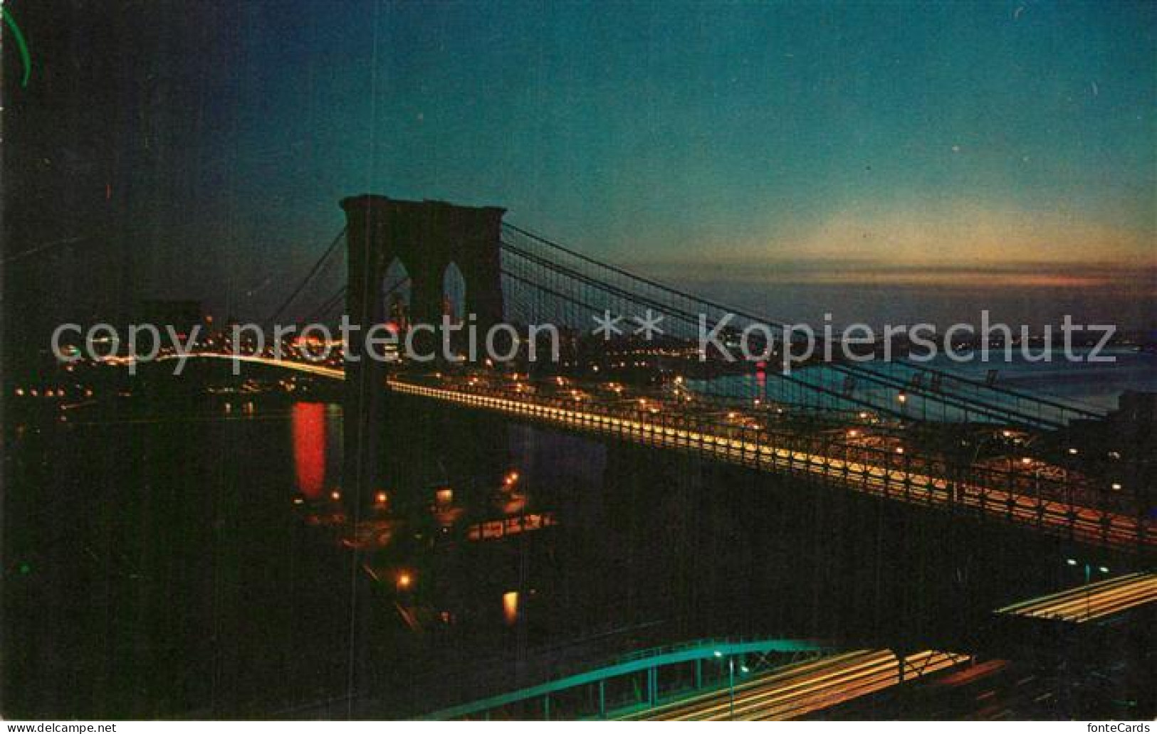 72986774 New_York_City Brooklyn Bridge At Night - Autres & Non Classés